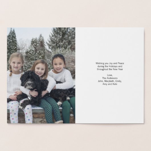 Gold Foil Mots de Noël Carte de voeux de Noël (Intérieur)