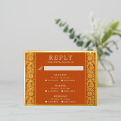 Gold Foil Multi Événement Floral Wedding Carte RSV (Debout devant)