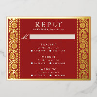 Gold Foil Multi Événement Floral Wedding Carte RSV