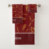 Gold Foil Noël Arbre Motif Red Holiday (En situation)