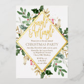 Gold Foil Noël Fête Invitation (Recto)