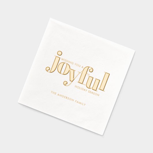Gold Foil Noël Joyeux Typographie (Gauche)