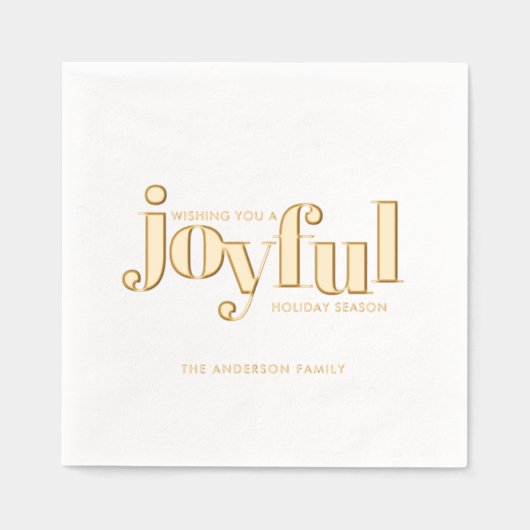 Gold Foil Noël Joyeux Typographie (Recto)