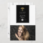 Gold Foil Nursing Graduation Party | FAIRE-PART (Devant / Derrière)