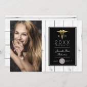 Gold Foil Nursing Graduation Party | FAIRE-PART (Devant / Derrière)