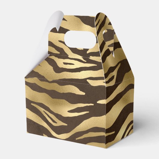 Gold Foil Oerwoud Tiger Bedankdoosjes (Achterkant)