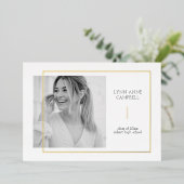 Gold Foil One Photo Modern Simple Graduparty Folie Uitnodiging (Staand Voorkant)