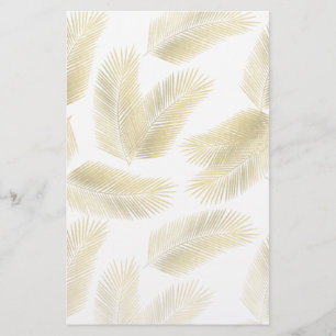 Gold Foil Palm Leaves Pattern Briefpapier