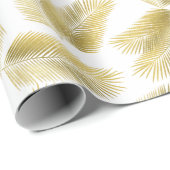 Gold Foil Palm Leaves Pattern Cadeaupapier (Rol Hoek)