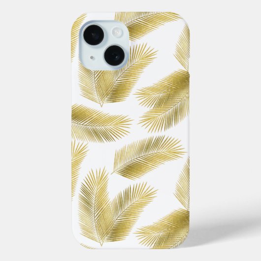 Gold Foil Palm Leaves Pattern Case-Mate iPhone Case (Achterkant)