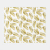 Gold Foil Palm Leaves Pattern Fleece Deken (Voorkant (Horizontaal))