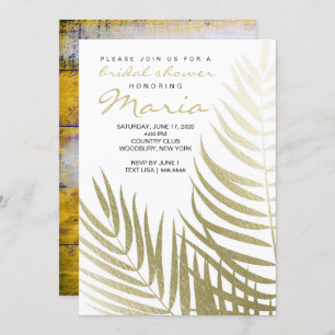 Gold Foil Palm Leaves Vrijgezellenfeest Kaart