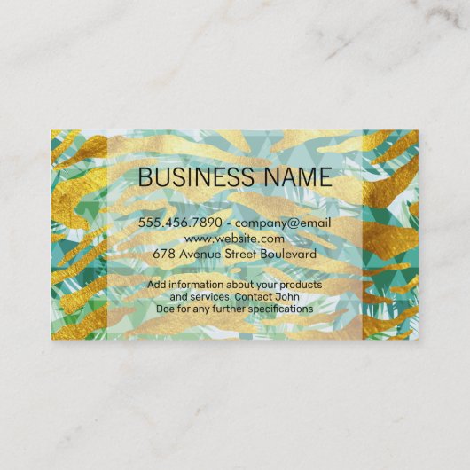 Gold Foil Pattern | Boho Geometric Pattern Visitekaartje (Achterkant)