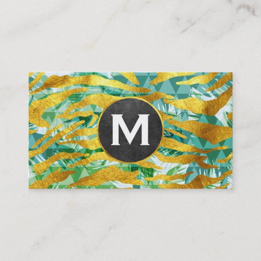 Gold Foil Pattern | Boho Geometric Pattern Visitekaartje (Voorkant)