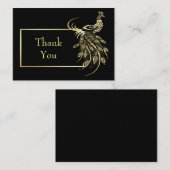 Gold Foil Peacock Bird Carte de remerciements (Devant / Derrière)