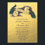 Gold Foil Peacock Vintage Wedding Invitation<br><div class="desc">Invitation vos invités à votre mariage avec ces belles invitations de mariage Vintage Peacock Gold Foil. par Elke Clarke© pour BlissfulWedding à Zazzle. Ces magnifiques invitations de mariage sont parfaites pour un mariage vintage ou un mariage à thème paon. Ce design unique avec Two Beautiful Peacocks sur la bannière Vintage...</div>