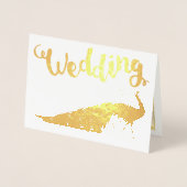 Gold Foil Peacock Votre photo Invitations de maria (Devant)