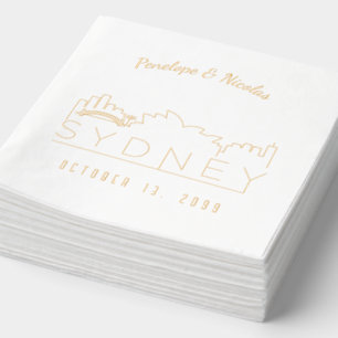 Gold Foil Personnalisé Sydney Mariage Napkins