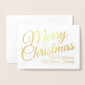 Gold Foil persoonlijke kerstkaart voor familie Folie Kaarten (Voorkant met envelop)