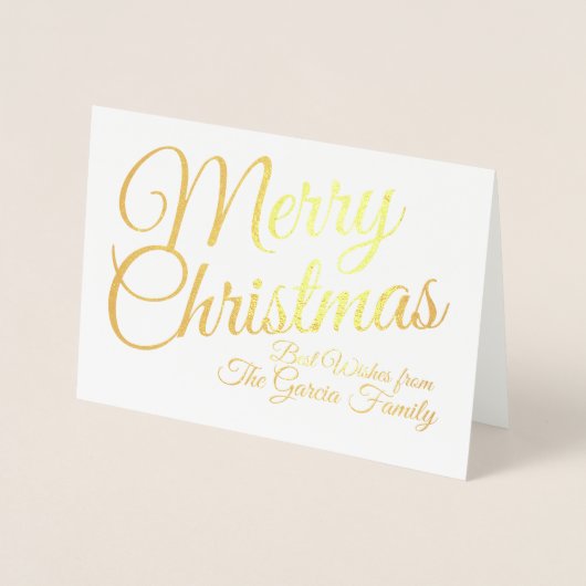 Gold Foil persoonlijke kerstkaart voor familie Folie Kaarten (Voorkant)