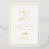 Gold Foil Photo Enregistrer La Date Invitations (Recto)