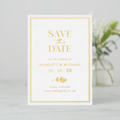 Gold Foil Photo Enregistrer La Date Invitations (Debout devant)