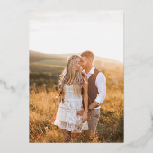 Gold Foil Photo Enregistrer La Date Invitations (Verso)