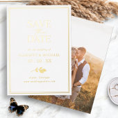 Gold Foil Photo Enregistrer La Date Invitations