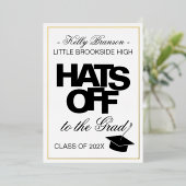 Gold Foil Photo Faire-part de graduation Casquette (Debout devant)