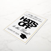 Gold Foil Photo Faire-part de graduation Casquette (Rotation)