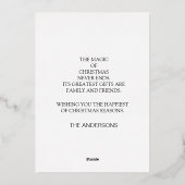 Gold Foil Photo Noël Vacances Plus grands cadeaux (Verso)