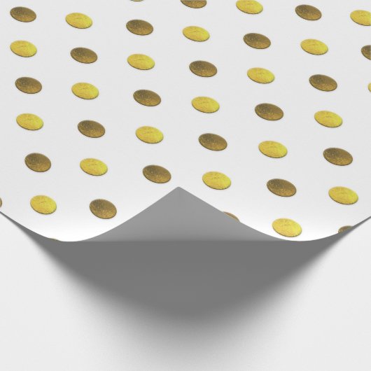 Gold Foil Polka Dot Pattern Cadeaupapier (Hoek)