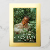 Gold Foil Pressed Frame Graduate Faire-part 2023 (Recto)