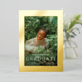 Gold Foil Pressed Frame Graduate Faire-part 2023 (Debout devant)