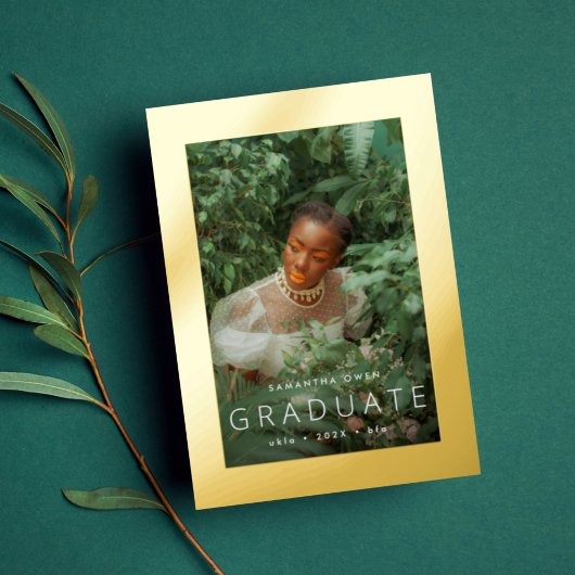 Gold Foil Pressed Frame Graduate Faire-part 2023