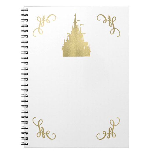 Gold Foil Princess Vlag Kasteel Storybook Elegant Notitieboek (Voorkant)