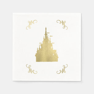 Gold Foil Princess Vlag Kasteel Storybook Huwelijk Servet