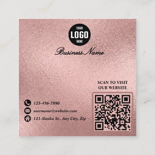 Gold Foil QR Code Loyauté Carte de réduction pour  (Dos)