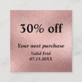 Gold Foil QR Code Loyauté Carte de réduction pour (Devant)