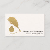Gold Foil Quill QR-code mobiel Visitekaartje (Voorkant)