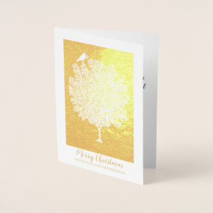 Gold Foil Raven decorteert kerstboom Folie Kaarten