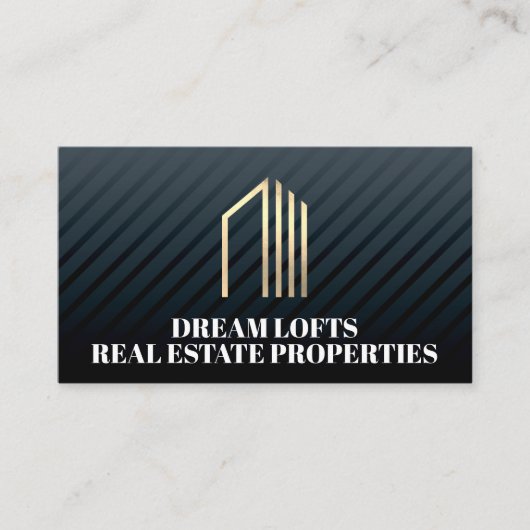 Gold Foil Real Estate Logo Visitekaartje (Voorkant)