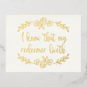 Gold Foil Religieux Carte postale de Pâques (Recto)