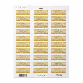 Gold foil return address labs sticker (Full Sheet)