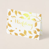 Gold Foil Roos Leaf Typography Wedding Invitation Folie Kaarten (Voorkant)