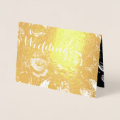 Gold Foil Roos Typografie Wedding Invitations Folie Kaarten (Voorkant)