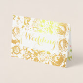 Gold Foil Rose Pink Typographie Mariage Invitation (Devant)