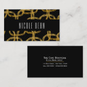 Gold Foil Scribble Circle Carte de visite moderne (Devant / Derrière)