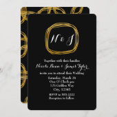 Gold Foil Scribble Circle Chic Wedding Invitations (Devant / Derrière)