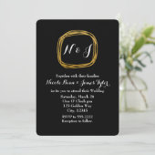 Gold Foil Scribble Circle Chic Wedding Invitations (Debout devant)